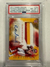 2017 Panini Origins Gold Rookie Jumbo Patch Auto Patrick Mahomes II #104 PSA /10