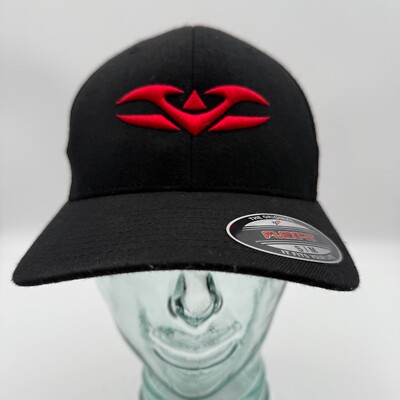 Valken V Logo FlexFit Hat Black Red Embroidered Size Small/Medium Fitted Cap