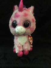 TY Beanie Boos BIG EYE SUGAR PIE PINK UNICORN 6" Plush STUFFED ANIMAL Toy
