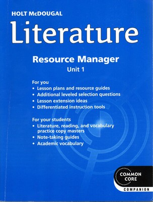 Holt McDougal Literature Grade 6 Common Core Resource Manager Unit 1 Holt McDo EBay