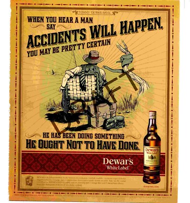 POT18 WERBUNG 11X9 DEWAR'S WHITE LABEL SCOTCH WHISKEY