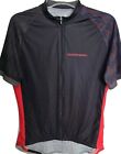 Garneau Xxl Men's Full Zip Short Sleeve Cycling Jersey Shirt Black/Red Pockets