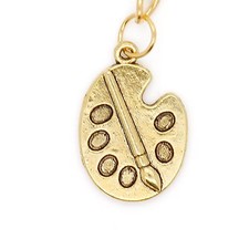  Paint Palette Gold Keyring Artists Novelty Gift Idea For Him Her 25mm
