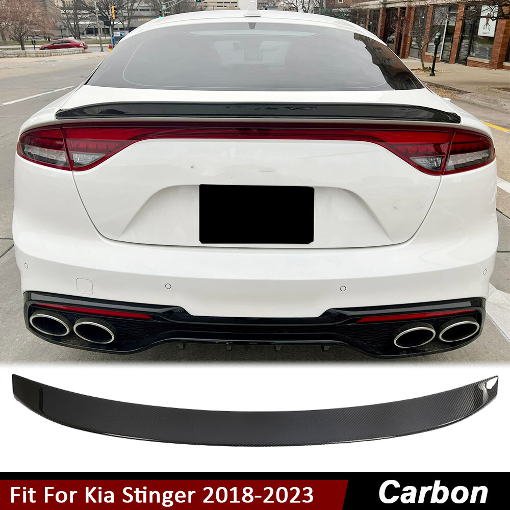 Fit For Kia Stinger 2018-2023 REAL CARBON FIBER Rear Trunk Spoiler Boot Wing Lip
