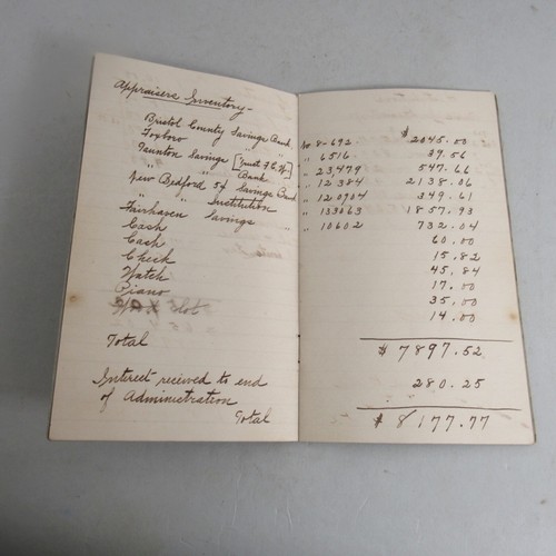 Vintage Disbursment Ledger Estate Of Ida F Woodward Norton MA 1924 - Picture 3 of 4