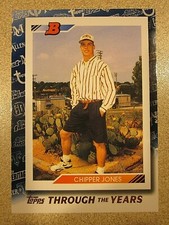 2021 TOPPS SERIES 1 #TTY-26 CHIPPER JONES THROUGH THE YEARS BLUE PARALLEL BRAVES