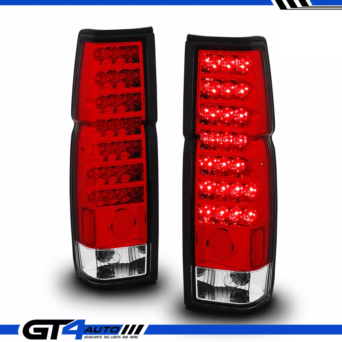 Red Clear LED Tail Lights Pair for 1986 97 Datsun D21 Nissan
