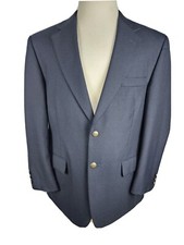bert pulitzer Mens Sz 42S Dark Navy Blue Heavy Poly Wool Blend Sport Coat S4