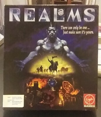 REALMS. THERE CAN BE ONLY ONE  1991 IBM 2 5.25 Floppy Disks Vintage Virgin Games
