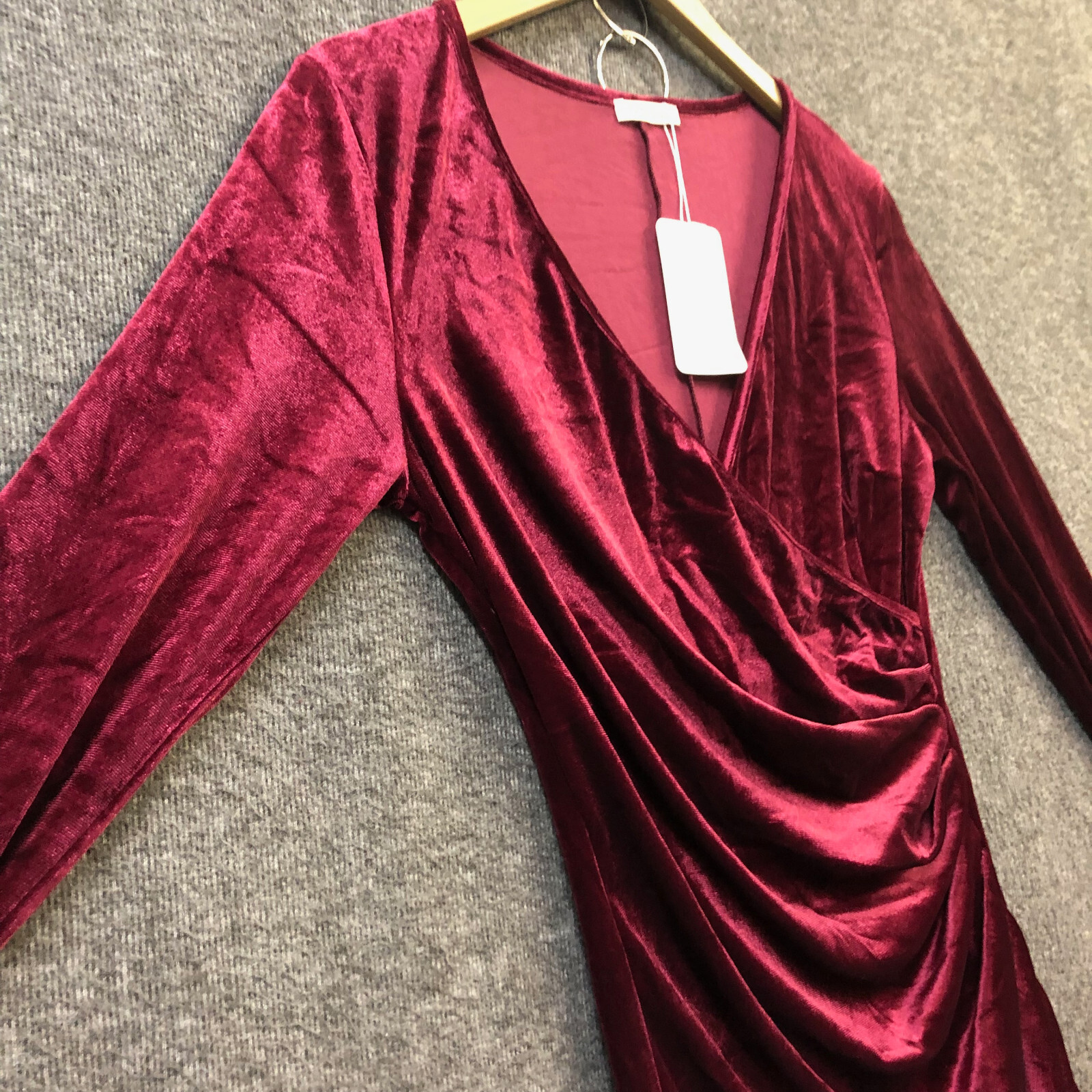 DIRASS Womens Cocktail Dress to Hide Tummy Ruched Bodycon Velvet Size