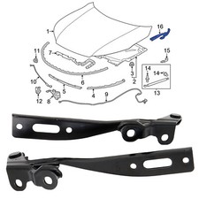 Pair Hood Hinges Set Of 2 Driver Passenger Sideleft Right For Accord Sedan Us