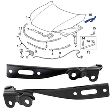 For Honda Accord 2013 -2017 Set 2 Hood Hinges Steel Driver Passenger Side LH RH