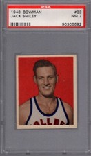 1948 Bowman #33 JACK SMILEY (RC) PSA 7 NM Fort Wayne PISTONS / ILLINOIS U