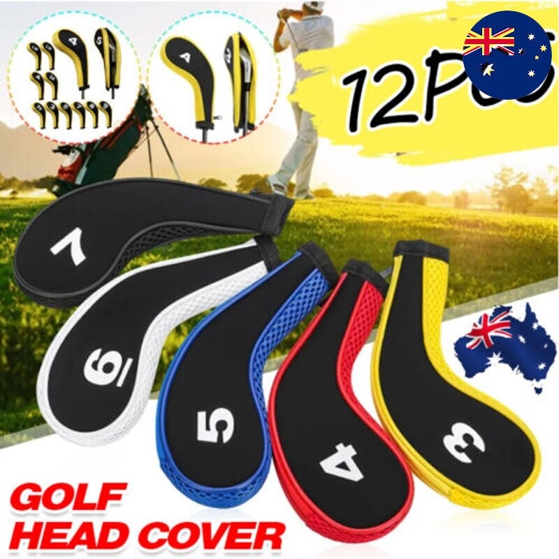 12Pcs Golf Head Cover Iron Putter Driver Headcover Protective Set Club