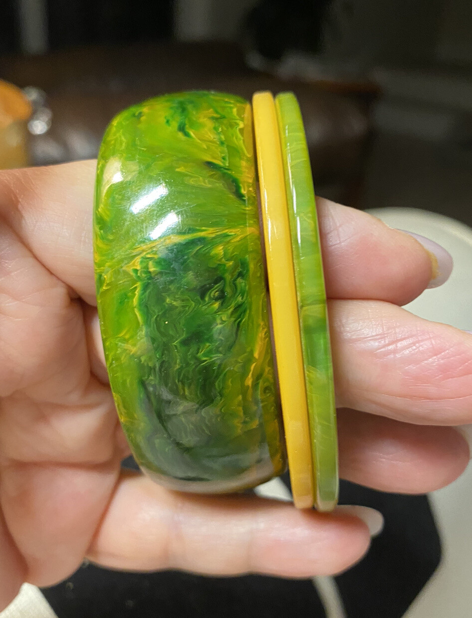 3 Authentic Vintage Bakelite Bangles Stack Retro … - image 2