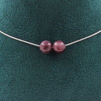 Halskette 2 Perlen Lepidolit 8 Mm. Kette Aus Edelstahl Halskette Damen, Ho