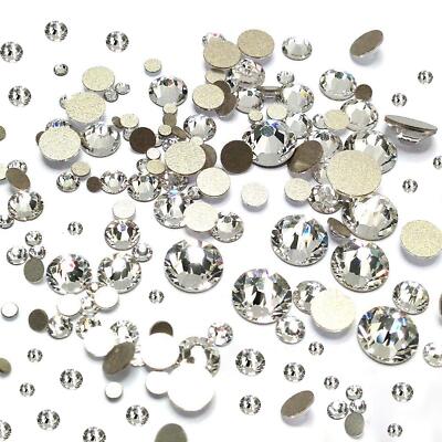 2650 Glue Fix Flatback Crystal Rhinestones 6 Sizes for Crafts Nail & Face Art
