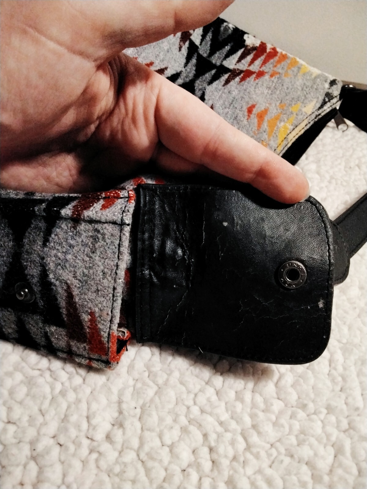 Pendleton Purse Multicolor Pattern Leather Strap … - image 6