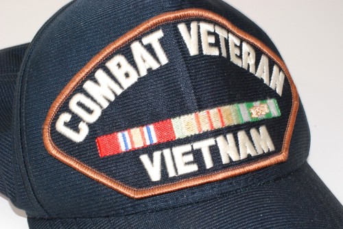 Combat Veteran Vietnam Ribbon Hat - Black / Dark Blue - Picture 2 of 6