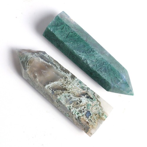 Moss Agate Geode Obelisk Polished Point Crystal Tower Natural Gemstone Healing - Picture 8 of 13