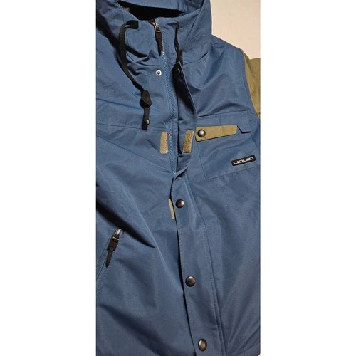 Liquid Mens M Blue Olive Snowboard Ski Jacket Hooded Insulated Winter Coat image 4