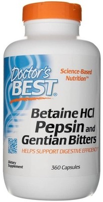 Doctor's Best Betain HCI mit Pepsin und Bitterer Enzian 360 Kapseln