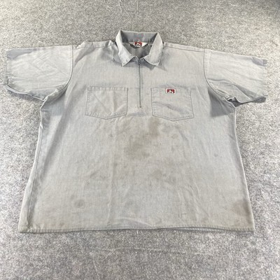 Vintage Ben Davis Gray Worn Short Sleeve Quarter Zip Sz XL USA | eBay