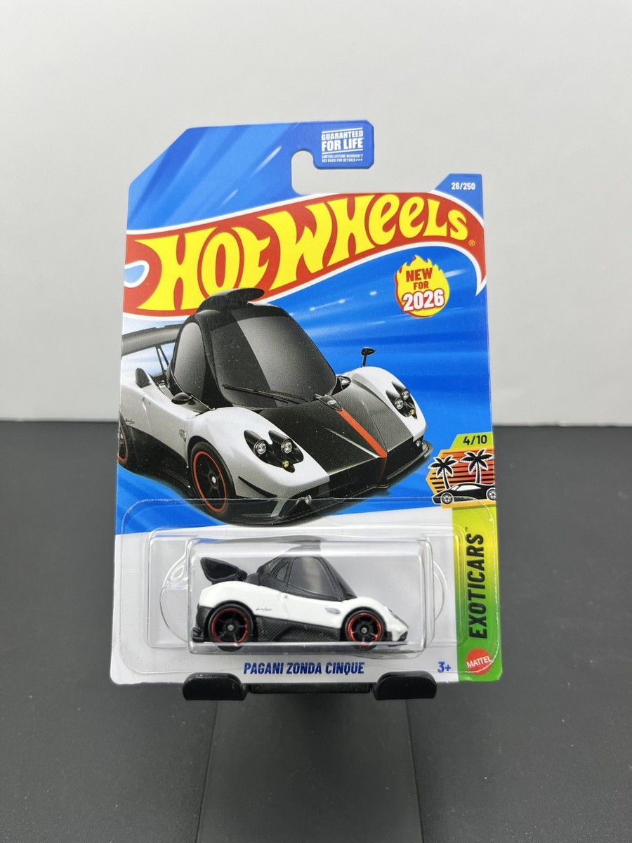 Hot Wheels 2026 Mainline Exoticars Pagani Zonda Cinque White #26
