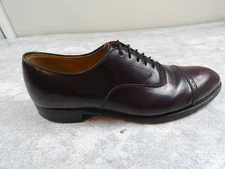 Johnston Murphy Aristocraft Mens 11.5 Burgundy Red Oxford Cap Toe Business