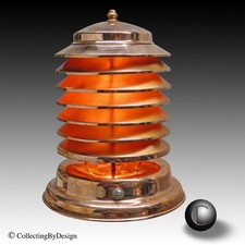 Iconic Coulter Louvered Copper Streamline Art Deco Lamp c.1938  RESTORED