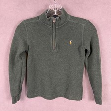 Polo Ralph Lauren Sweater Boys 6 Green 1/4 Zip Mock Neck Knit Pullover