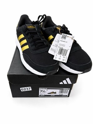 Adidas Run 60s 2.0 GX1714 Men s Black Gold White Low Top Lace-Up Sneakers