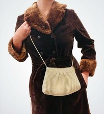 Vintage 1970s Creative Italy Bubble Bead Mesh Metal Crossbody