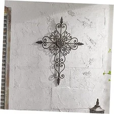  27" H Metal Cross Wall Decor, Arrow Accents……… 27L" x 20.8W" Bronze