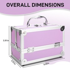 Pink Aluminum Makeup Train Case, Lockable Cosmetic Organizer with Mirror