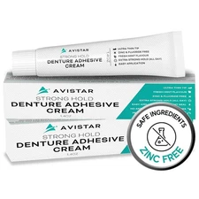 Extra Strong Denture Adhesive Cream, 12 Hour Hold 2 Pack, Clear/Transparent 