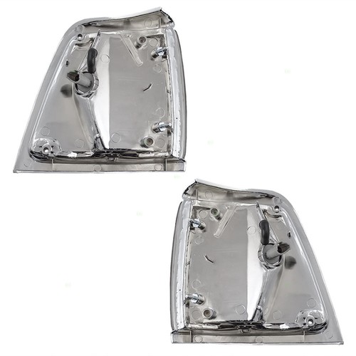Fits Toyota Pickup Truck 92-95 Set of Corner Signal Marker Lights - Chrome Trim - Picture 2 of 3
