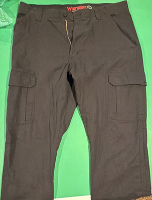 Wrangler Men's Black Cargo ATG All Terrain Gear Flat Front Pants 34x34