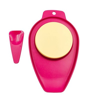 Tupperware Red Plastic Mini Chop N Pour Cutting Board Spatula Preparation Set