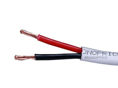 Monoprice 103844 250ft 12AWG CL2 Rated 2-Conductor Loud 250 Feet, White 