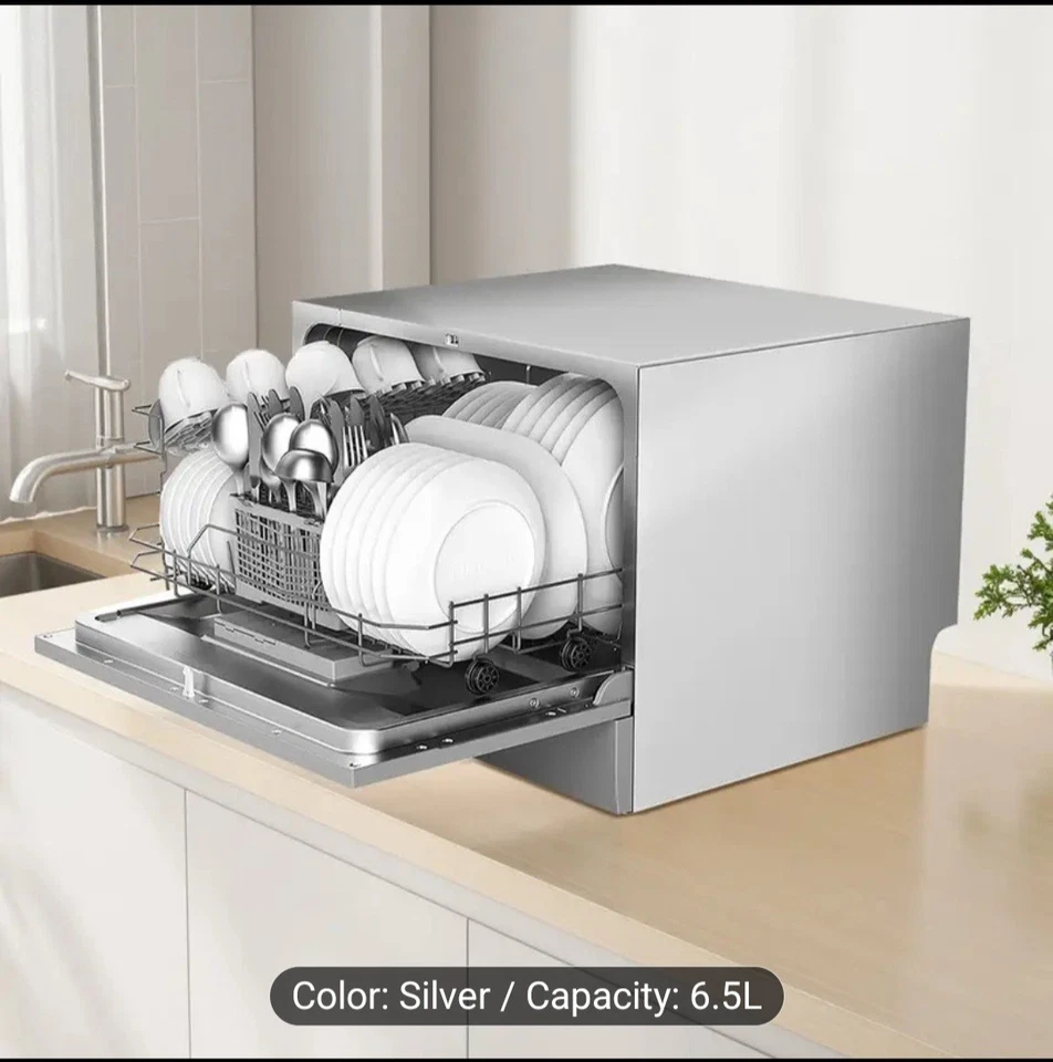 COMFEE' KWH-TD602E-W Compact Countertop Dishwasher, 6.5L Capacity, LED Display,  - Image 3 of 4