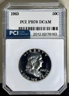 1963 Slabbed Deep Cameo Proof High Grade Franklin Silver Half Dollar 50C