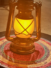 Vintage LED Battery Lantern Lamp Brown Antique Finish 3000K IP44 King Kong