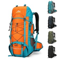 70L Hiking Backpack with Rain Cover Waterproof Large Camping Travel Rucksack UK