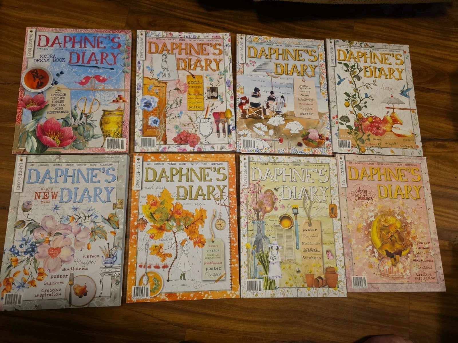 Lot Of 8 Daphne’s Diary Magazines W/ Posters Recipes & More Nice Shape Used