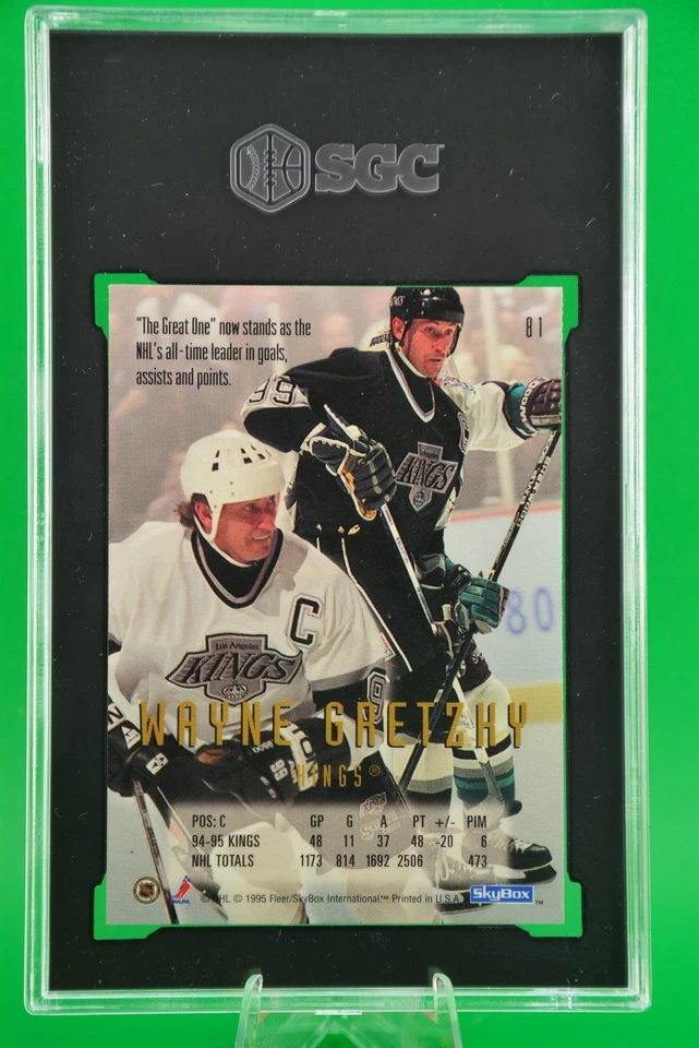 1995-96 Fleer Skybox Emotion #81 Wayne Gretzky Los Angeles Kings HOF SGC 9.5 - Image 2 of 2