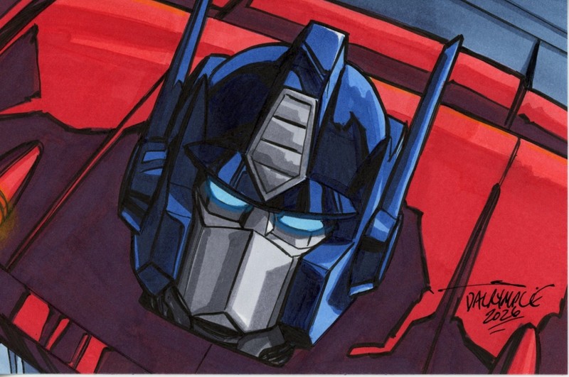 Optimus Prime Transformers 4"x 6" original art by Scott Dalrymple