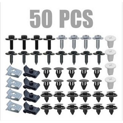 Car Door   Bumper Panel Fastener Screw Rivets Push Pin Retainer 50Pcs Clip @zx