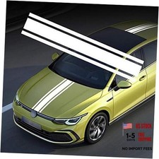 49"x 8.7" Car Hood Stripe Sticker Auto Racing Body Side Stripe Decal White