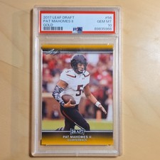 Leaf 2017 Draft Rookie Patrick Mahomes II Gold Texas Tech PSA 10 Card #56
